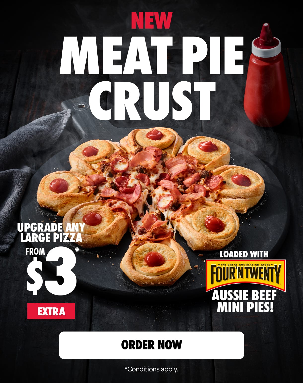 NEW Meat Pie Crust - Upgrade Any Large Pizza from $3!