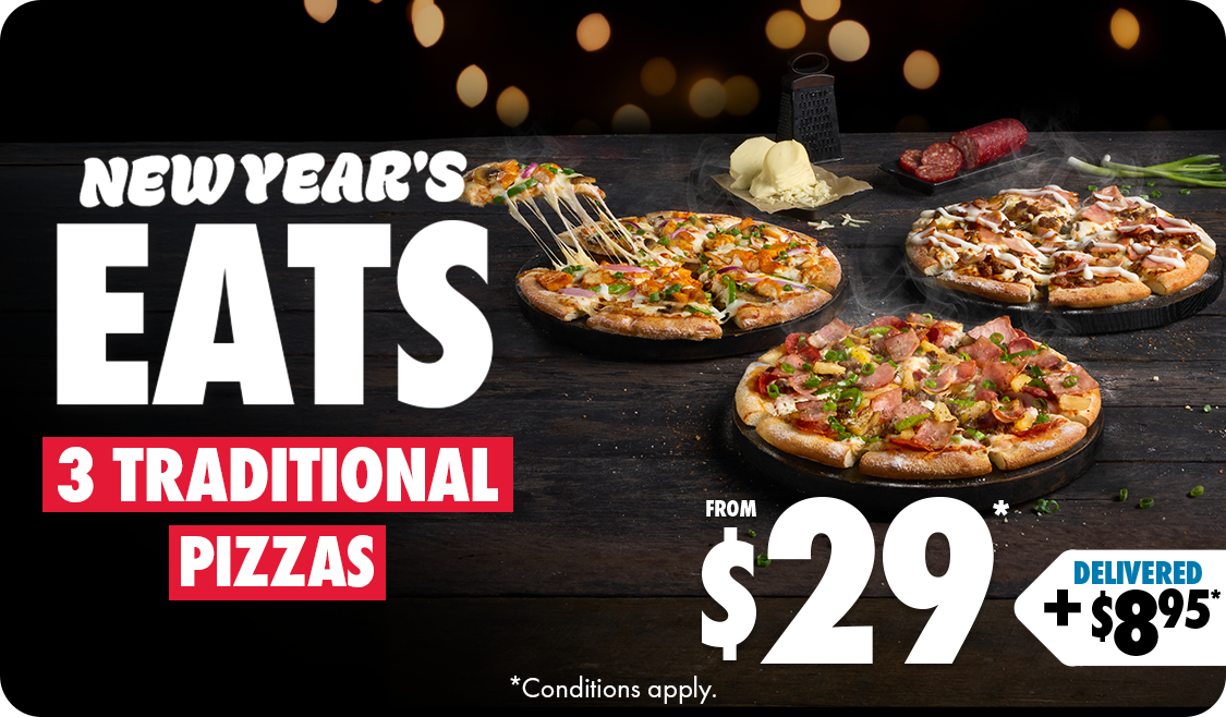 3 Traditional Pizzas