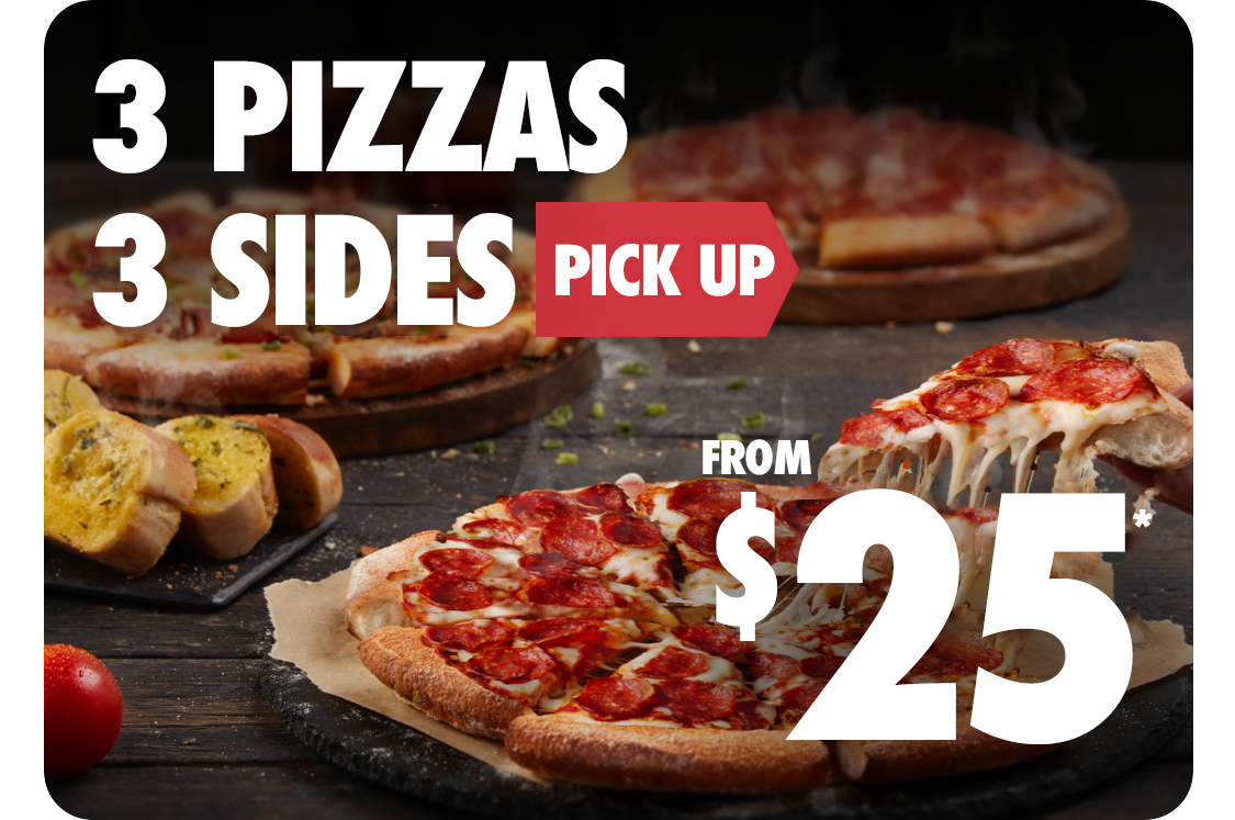 3 Pizzas + 3 Sides Pick Up