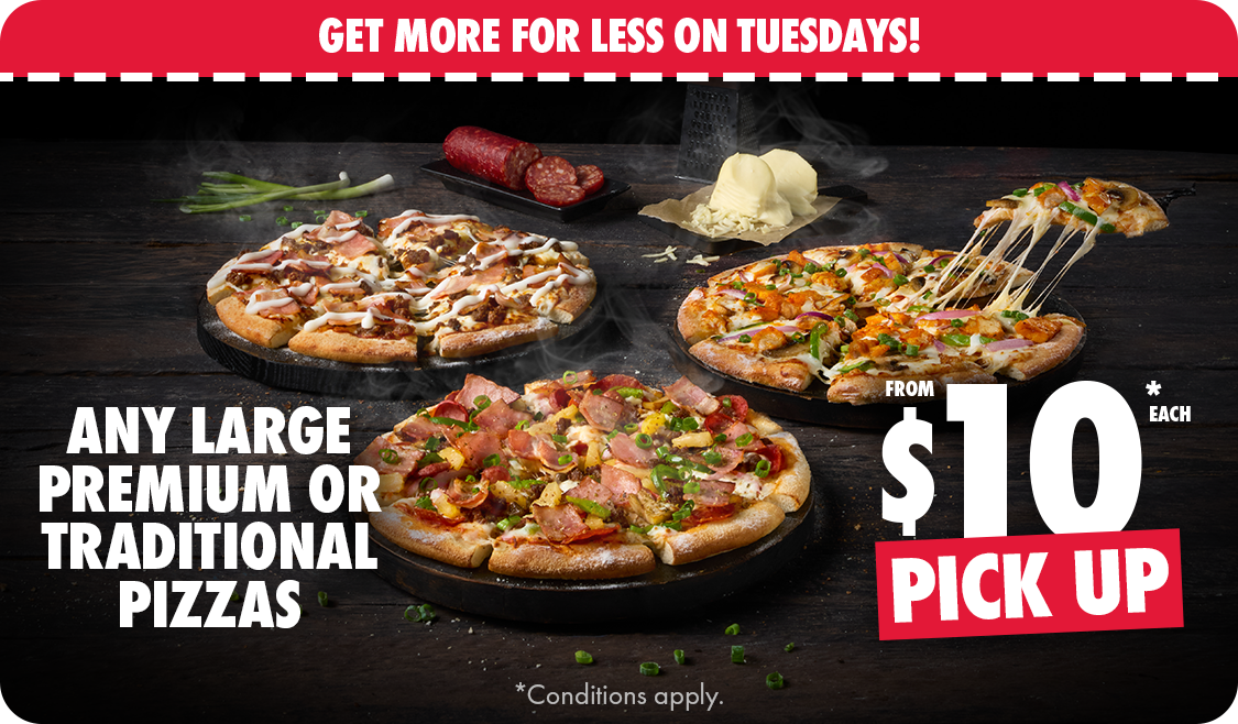 LARGE PREMIUM OR TRADITIONAL PIZZAS