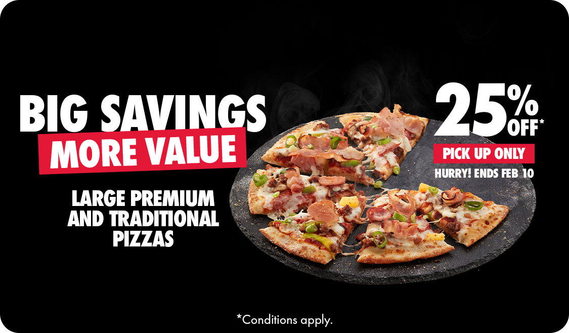 LARGE PREMIUM AND TRADITIONAL PIZZAS